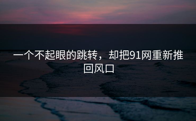 一个不起眼的跳转，却把91网重新推回风口